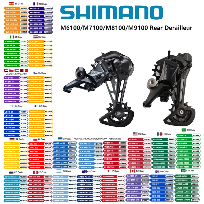 SHIMANO DEORE SLX XT RD XTR M6100 M7100 M7120 M8100 M8120 M9100 12S SGS Rear Derailleurs MTB Derailleurs 12-Speed Mountain Bike
SHIMANO DEORE SLX XT RD XTR M6100 M7100 M7120 M8100 M8120 M9100 12S SGS Rear Derailleurs MTB Derailleurs 12-Speed Mountain Bike