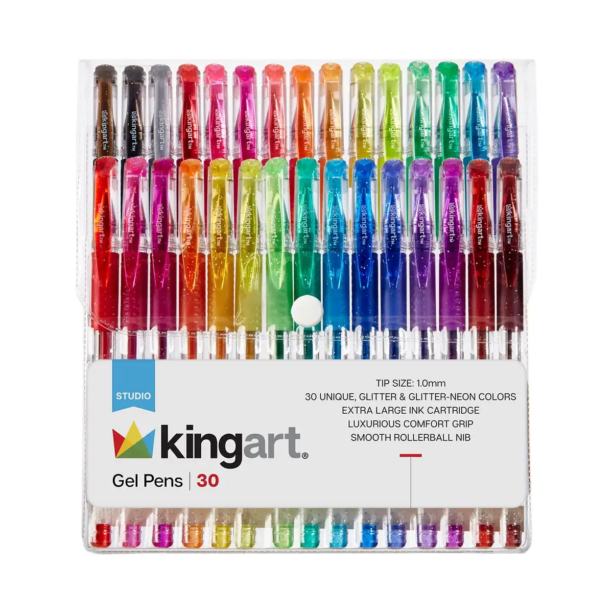 Kingart, блестящие гелевые ручки с мягкой ручкой, картридж с чернилами XL 2,5 мм, набор из 30 уникальных цветов
Kingart, блестящие гелевые ручки с мягкой ручкой, картридж с чернилами XL 2,5 мм, набор из 30 уникальных цветов