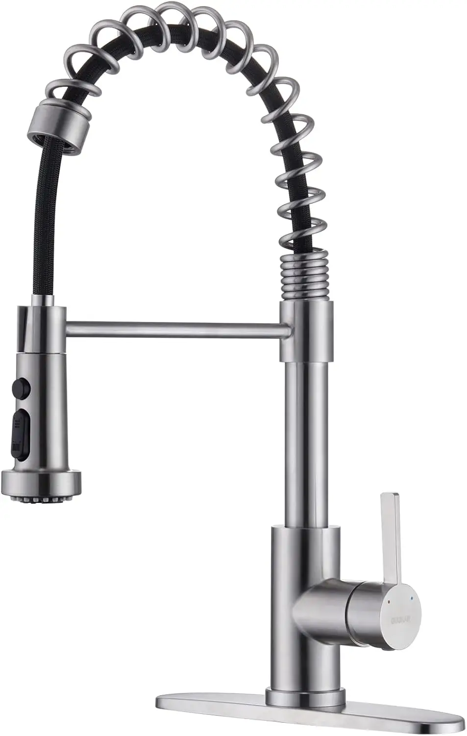 Commercial Kitchen Faucet with Pull-Down Sprayer, Single Handle Stainless Steel Design
Commercial Kitchen Faucet with Pull-Down Sprayer, Single Handle Stainless Steel Design