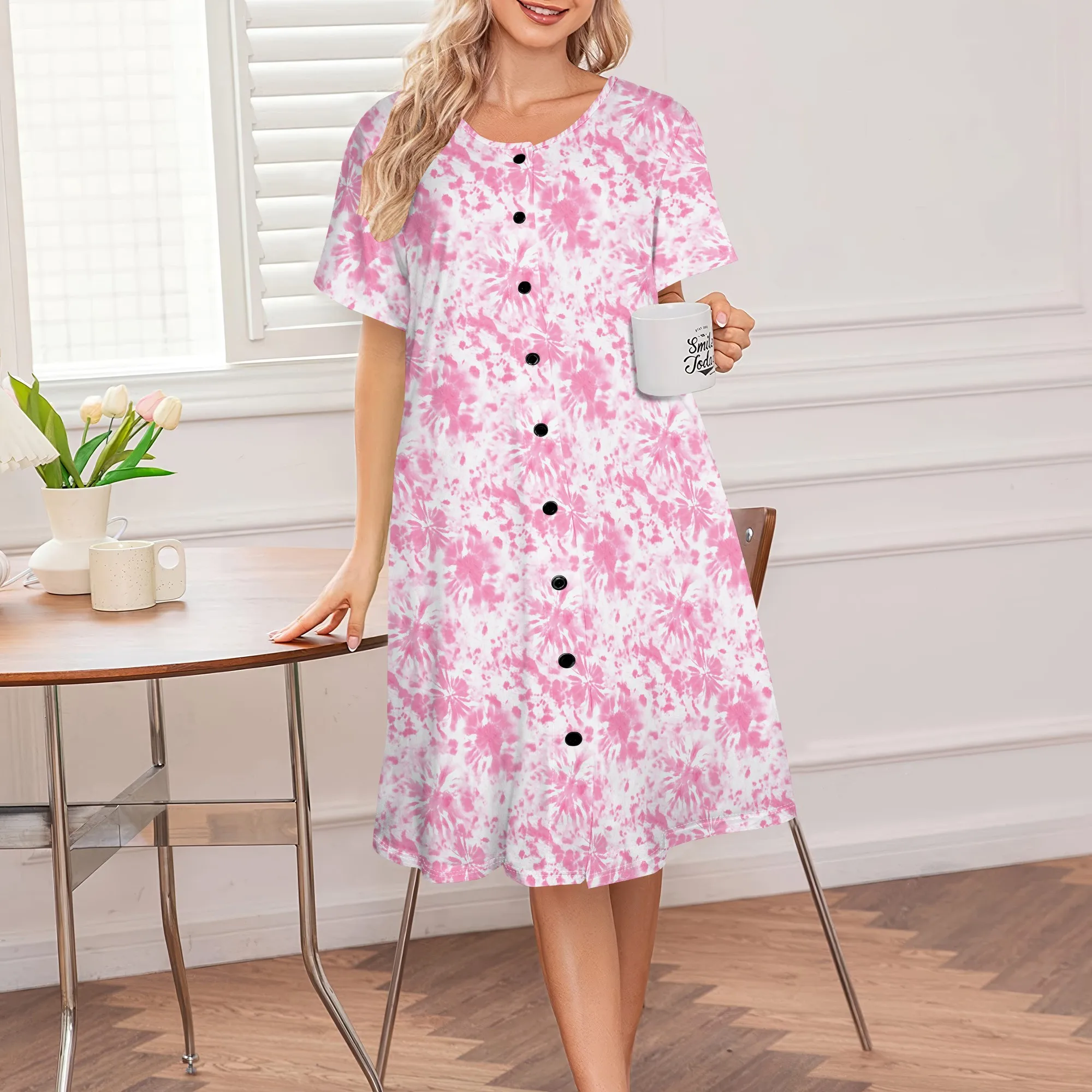 Women's Tie-Dye Button Down Casual Dress 2025 New Arrival Short Sleeve Loose Fit Summer Homewear S-XXL
Women's Tie-Dye Button Down Casual Dress 2025 New Arrival Short Sleeve Loose Fit Summer Homewear S-XXL