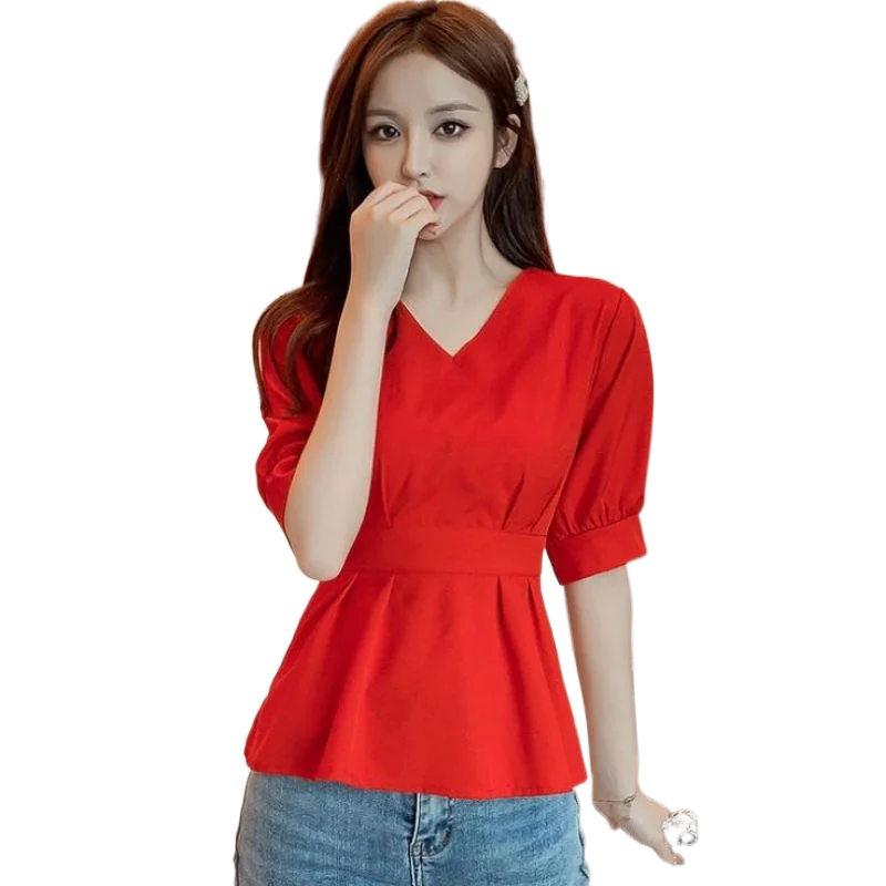 Women's Clothes Spring and Summer Mid-Sleeve T-Shirt Fashion Stylish White Shirt Belly Covering Short Waist Slimming Tops
Women's Clothes Spring and Summer Mid-Sleeve T-Shirt Fashion Stylish White Shirt Belly Covering Short Waist Slimming Tops