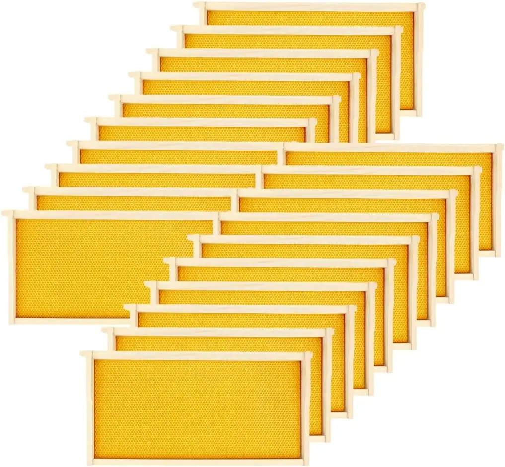 Набор из 20 глубоких рамок для ульев с прочными деревянными рамками и вощеными основаниями для пчеловодства
Набор из 20 глубоких рамок для ульев с прочными деревянными рамками и вощеными основаниями для пчеловодства