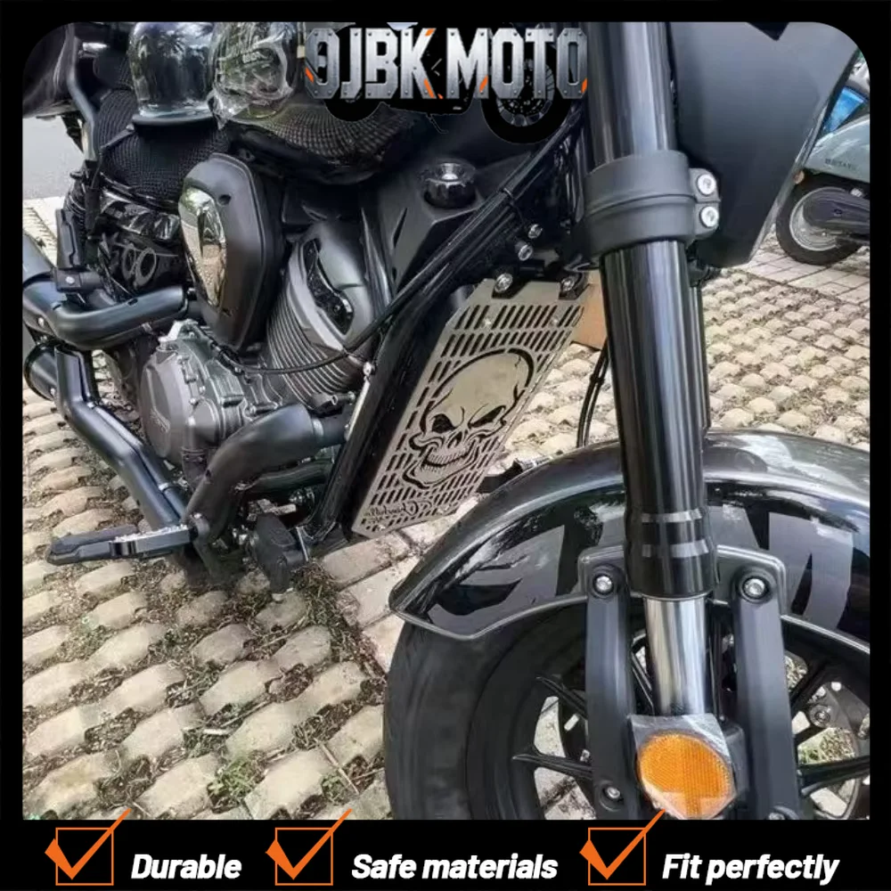Modified radiator grille for Benda motorcycles Chinchilla 450/500 and Napoleon BOB 500 - protective and decorative accessories.
Modified radiator grille for Benda motorcycles Chinchilla 450/500 and Napoleon BOB 500 - protective and decorative accessories.