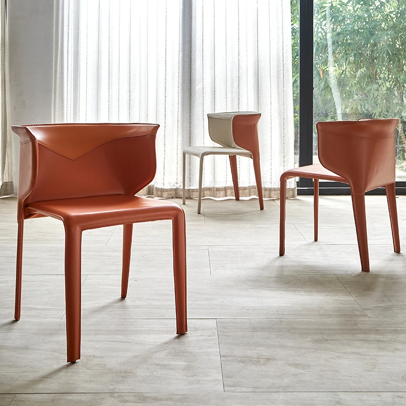 High End Designer Saddle Chair Italian Minimalist Leather Dining Chair for Luxury Hotel and Home
High End Designer Saddle Chair Italian Minimalist Leather Dining Chair for Luxury Hotel and Home