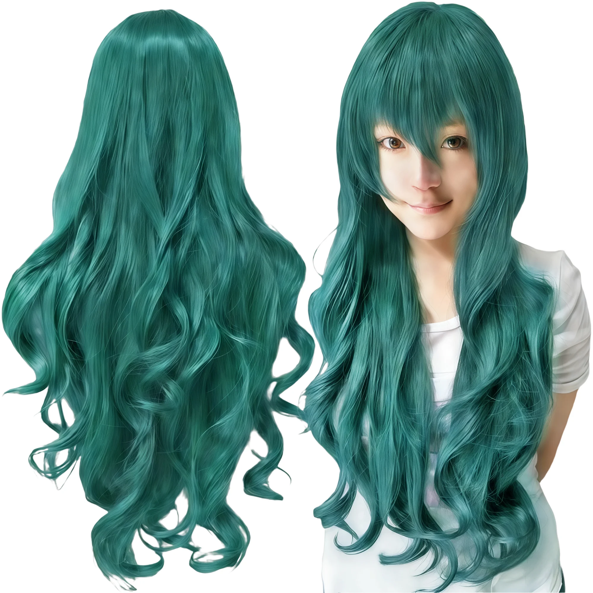 Synthetic Dark Teal Lolita Green Cosplay Wig Curly Michiru Kaioh Anime Wigs Tsuruya Halloween Costume Wig for Girl
Synthetic Dark Teal Lolita Green Cosplay Wig Curly Michiru Kaioh Anime Wigs Tsuruya Halloween Costume Wig for Girl