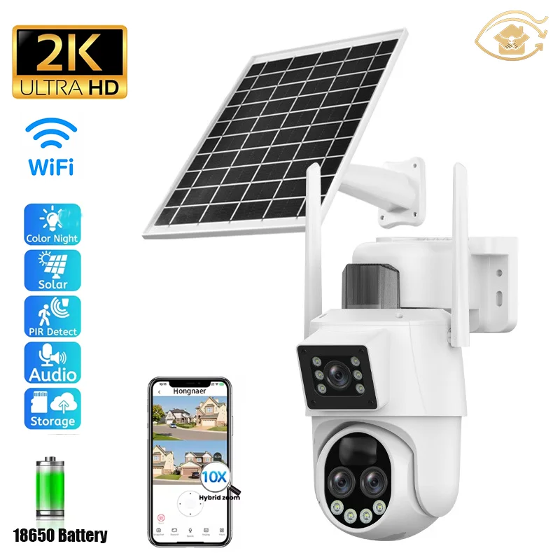 2K 6MP Solar Wifi Security Camera Outdoor 10X Zoom Three Lens Dual View Full Colar Night Vision Alarm Waterproof Builtin Battery
2K 6MP Solar Wifi Security Camera Outdoor 10X Zoom Three Lens Dual View Full Colar Night Vision Alarm Waterproof Builtin Battery