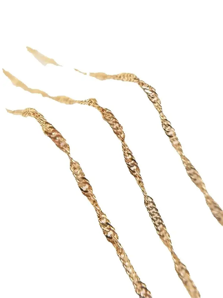 14K Gold Plated Chain bag real gold water wave chain DIY hand pendant necklace earpiece loose chain material
14K Gold Plated Chain bag real gold water wave chain DIY hand pendant necklace earpiece loose chain material