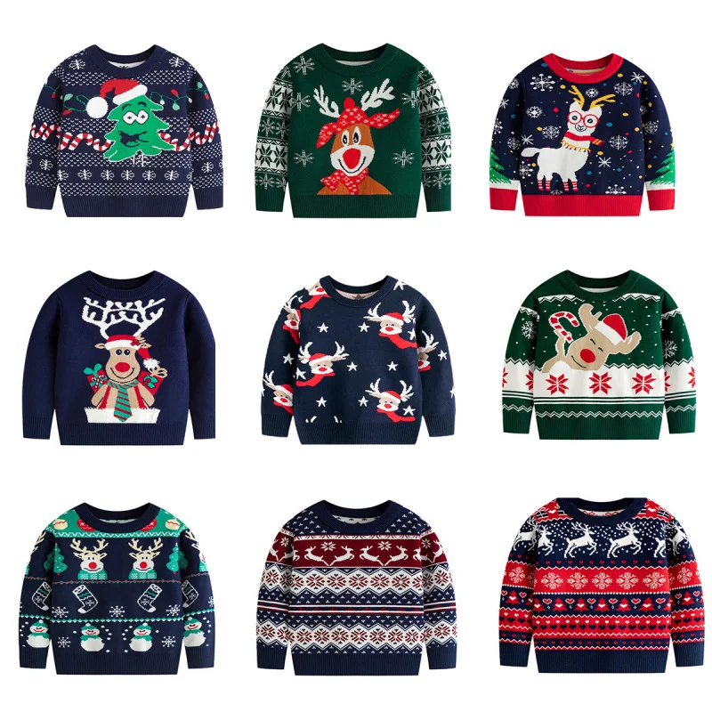 Autumn Children's Christmas Elk Sweater for Boys and Girls Winter Tops Clothing Baby Kids Cartoon Wool Knitted Sweaters Pullover 
Autumn Children's Christmas Elk Sweater for Boys and Girls Winter Tops Clothing Baby Kids Cartoon Wool Knitted Sweaters Pullover