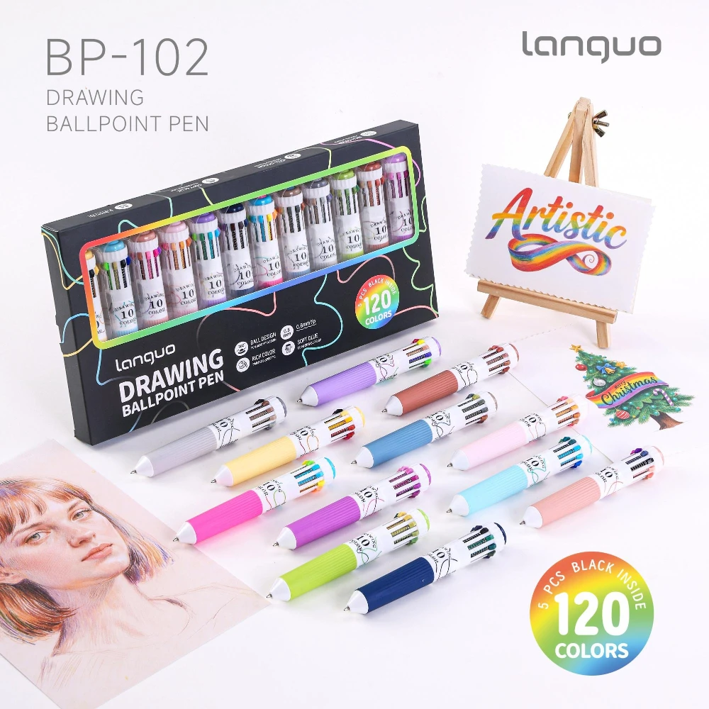 120 Colors Multicolor Pens,10-in-1 Colored Ballpoint Pen 0.8mm Soft Grip Press Smooth For Writing Retractable Ballpoint Pens DIY
120 Colors Multicolor Pens,10-in-1 Colored Ballpoint Pen 0.8mm Soft Grip Press Smooth For Writing Retractable Ballpoint Pens DIY
