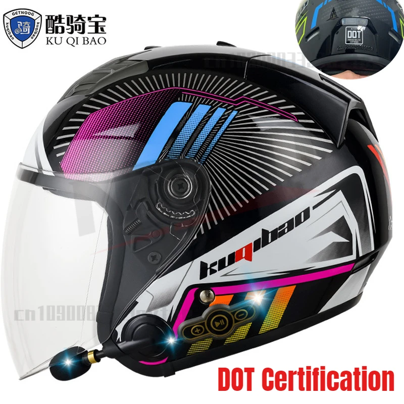 Motorcycle Helmet Built Bluetooth Earphone Half Face DOT Certification Cascos Moto Electric Motobike Capacete Casque
Motorcycle Helmet Built Bluetooth Earphone Half Face DOT Certification Cascos Moto Electric Motobike Capacete Casque