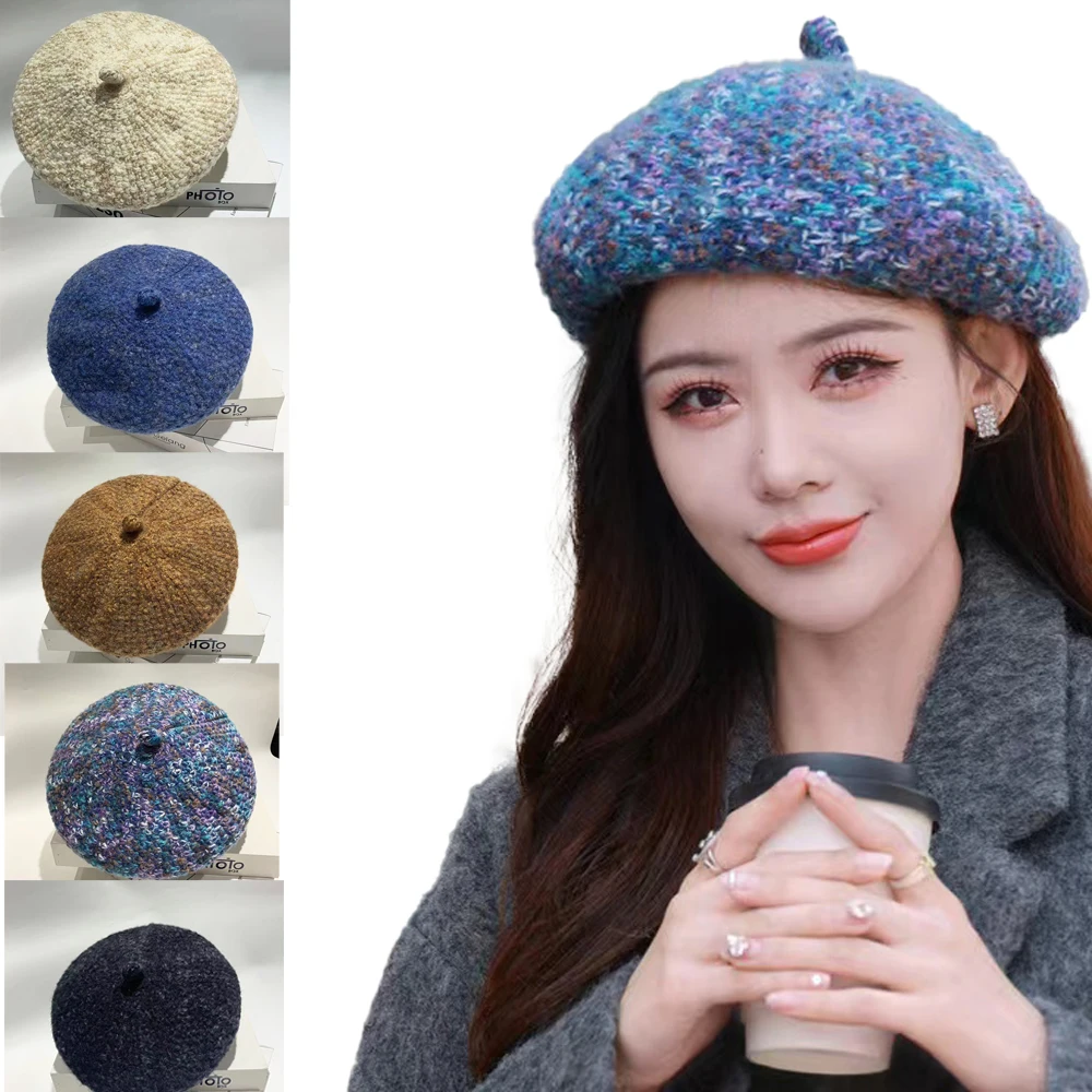 Colorful Knitted Beret Hat for Women Autumn Winter Thick Fashion Painter Hats Girls Ladies French All Matched Warm Elegant Caps
Colorful Knitted Beret Hat for Women Autumn Winter Thick Fashion Painter Hats Girls Ladies French All Matched Warm Elegant Caps