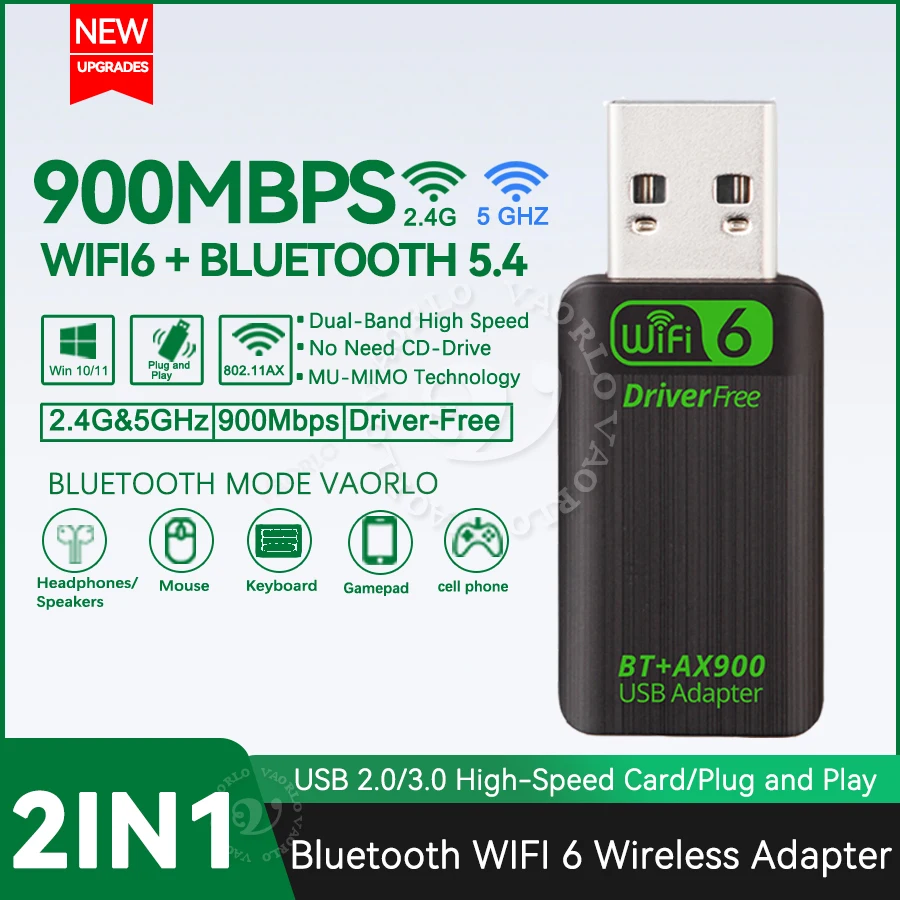 900 Мбит/с USB WiFi Bluetooth адаптер 2 в 1 двухдиапазонный 2.4G/5GHz Wi-Fi Dongle высокоскоростной беспроводной сетевой приемник 802.11AC для ПК ноутбука с поддержкой Win10/Win11
900 Мбит/с USB WiFi Bluetooth адаптер 2 в 1 двухдиапазонный 2.4G/5GHz Wi-Fi Dongle высокоскоростной беспроводной сетевой приемник 802.11AC для ПК ноутбука с поддержкой Win10/Win11