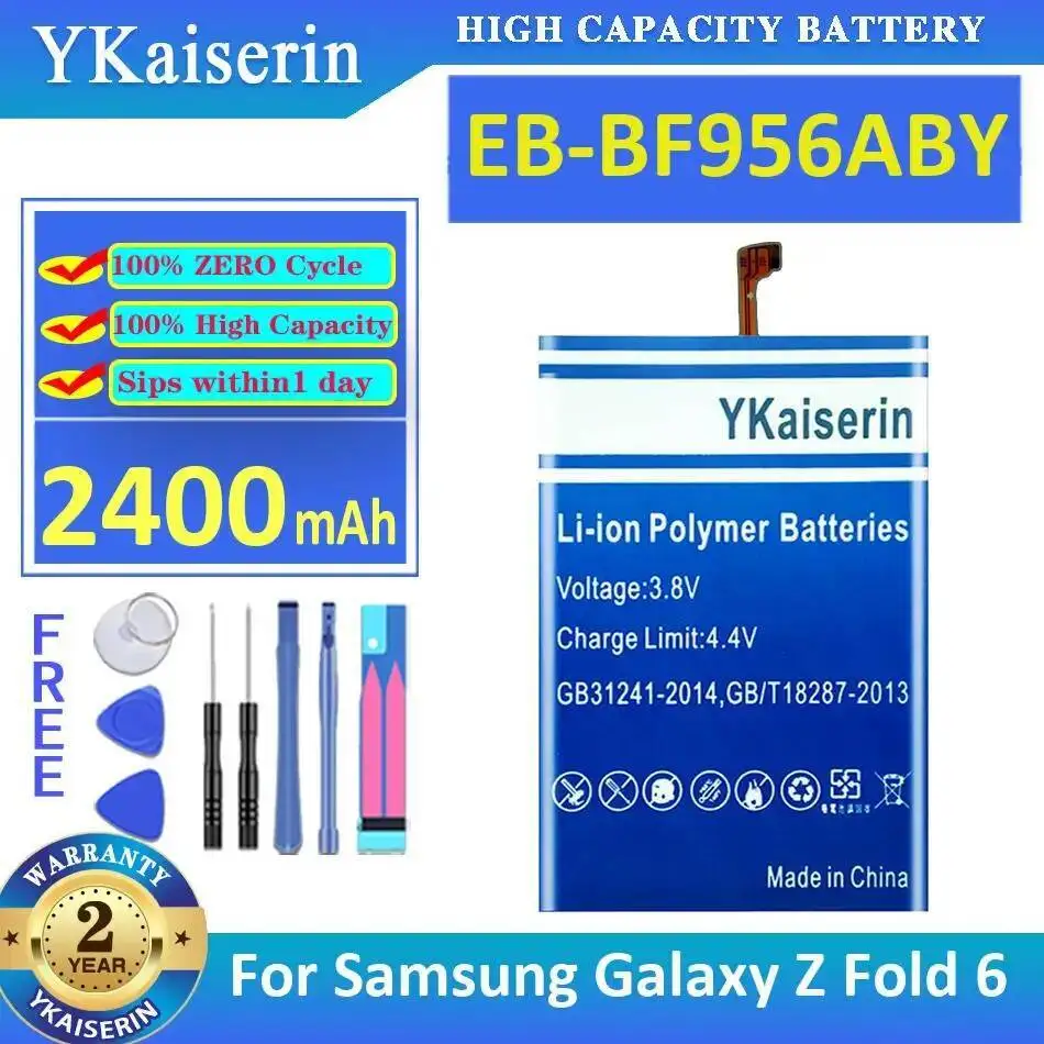 Для Samsung Galaxy Z Fold 6 2400 мАч EB-BF956ABY Сменный аккумулятор премиум-класса для мобильного телефона высокая производительность
Для Samsung Galaxy Z Fold 6 2400 мАч EB-BF956ABY Сменный аккумулятор премиум-класса для мобильного телефона высокая производительность