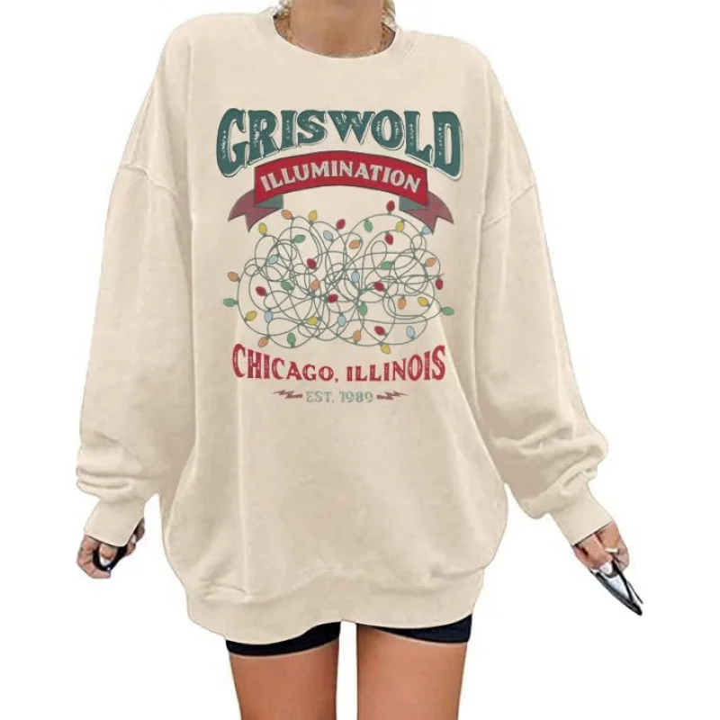 Women's oversized Christmas sportswear fun fake gift loose round neck pullover sweater
Women's oversized Christmas sportswear fun fake gift loose round neck pullover sweater