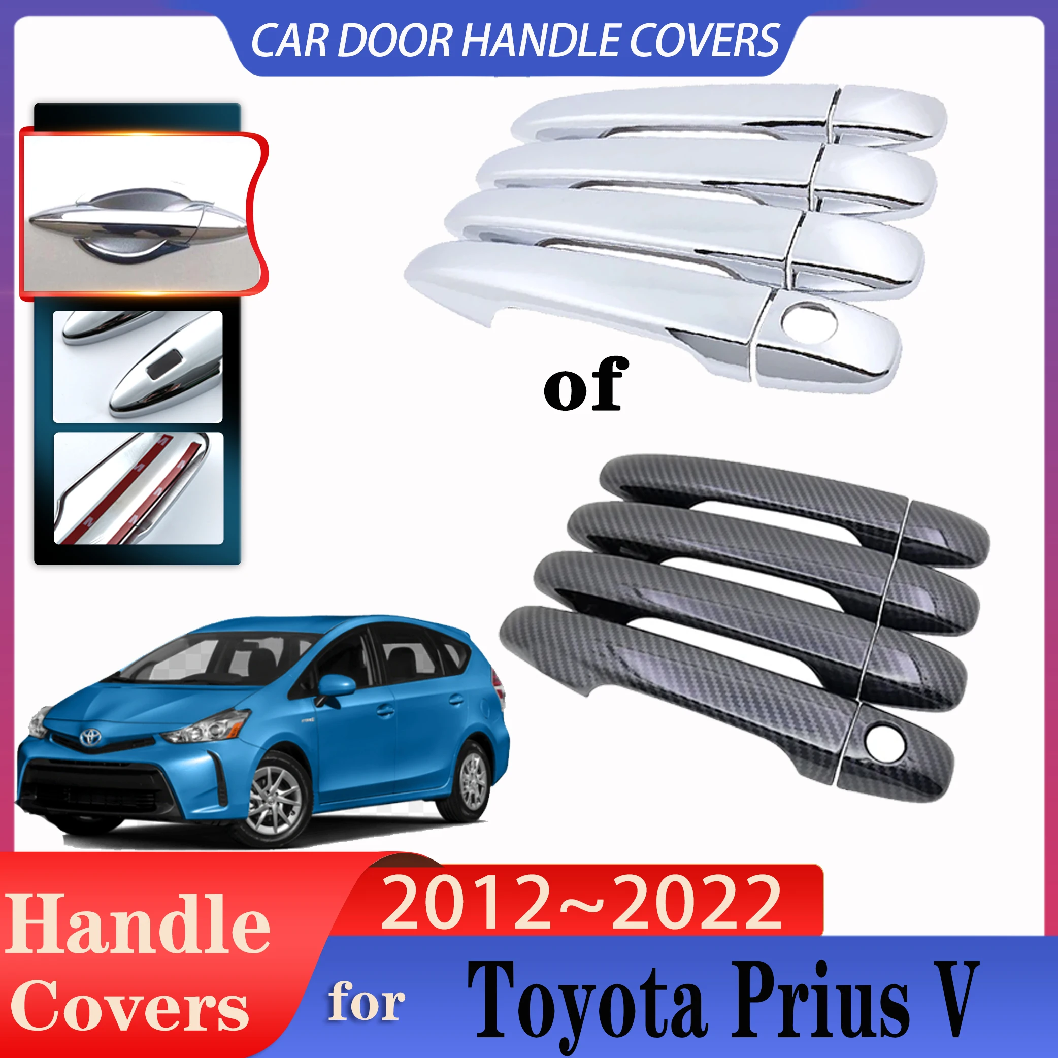 Для Toyota Prius V Grand Prius + Daihatsu Mebius 2012 ~ 2022 Чехлы для автомобильных дверных ручек Внешние защитные аксессуары для декора от царапин
Для Toyota Prius V Grand Prius + Daihatsu Mebius 2012 ~ 2022 Чехлы для автомобильных дверных ручек Внешние защитные аксессуары для декора от царапин