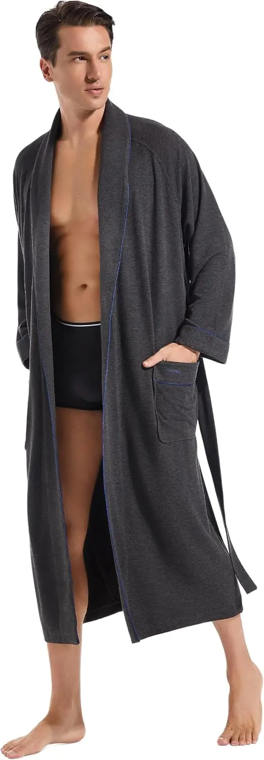 Men's Plush Robe with Shawl Collar, Pockets & Calf Length - Soft Knit Sleepwear
Men's Plush Robe with Shawl Collar, Pockets & Calf Length - Soft Knit Sleepwear