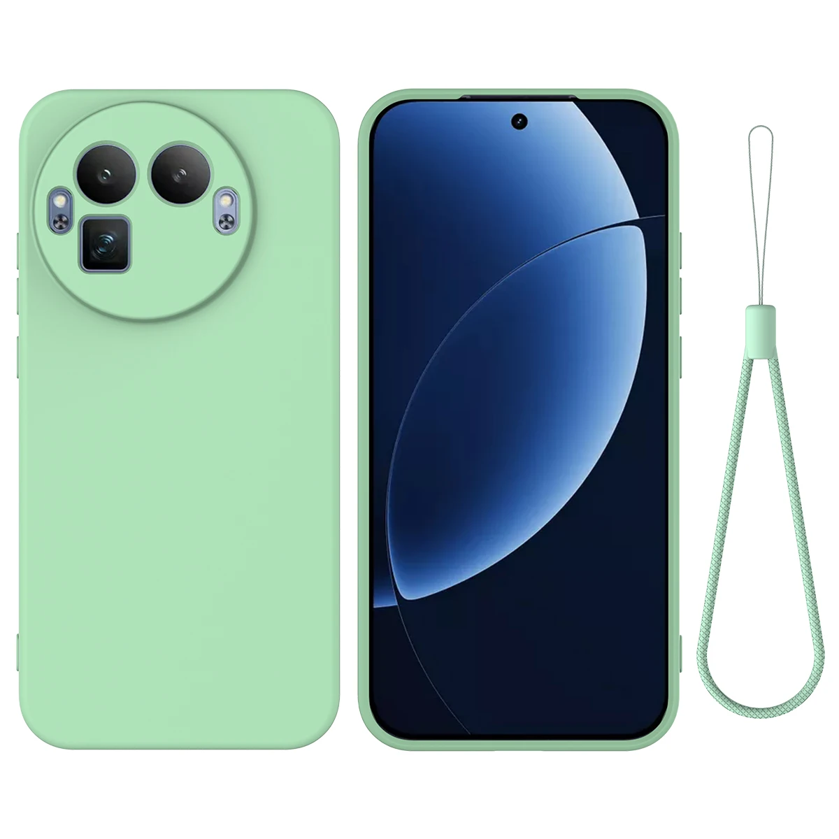 Shockproof Soft Liquid Silicone Case for Realme GT 8 Pro, Slim Fleece Camera Protection Phone Cover with Lanyard Retail Package
Shockproof Soft Liquid Silicone Case for Realme GT 8 Pro, Slim Fleece Camera Protection Phone Cover with Lanyard Retail Package