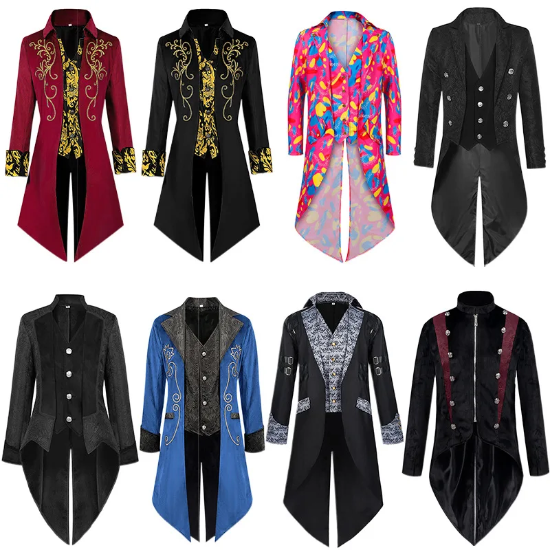 New Halloween Tailcoat Medieval Retro Men's Punk Style Long Coat Middle Ages Theme Fashionable Stage Costume by ManYiShang
New Halloween Tailcoat Medieval Retro Men's Punk Style Long Coat Middle Ages Theme Fashionable Stage Costume by ManYiShang