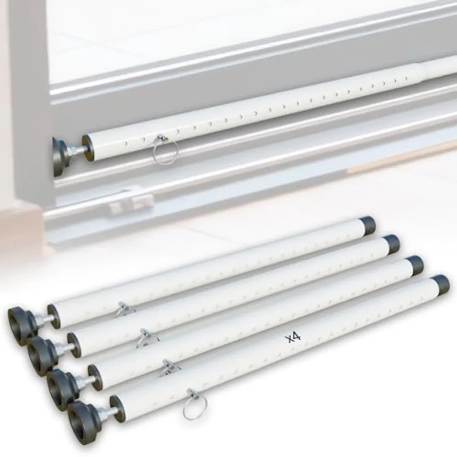 Sliding Door Lock Rods, Set 7-50 Inch Adjustable Door and Window Safety Rods Sliding Door Security Bar Locks with Rubber Tips,