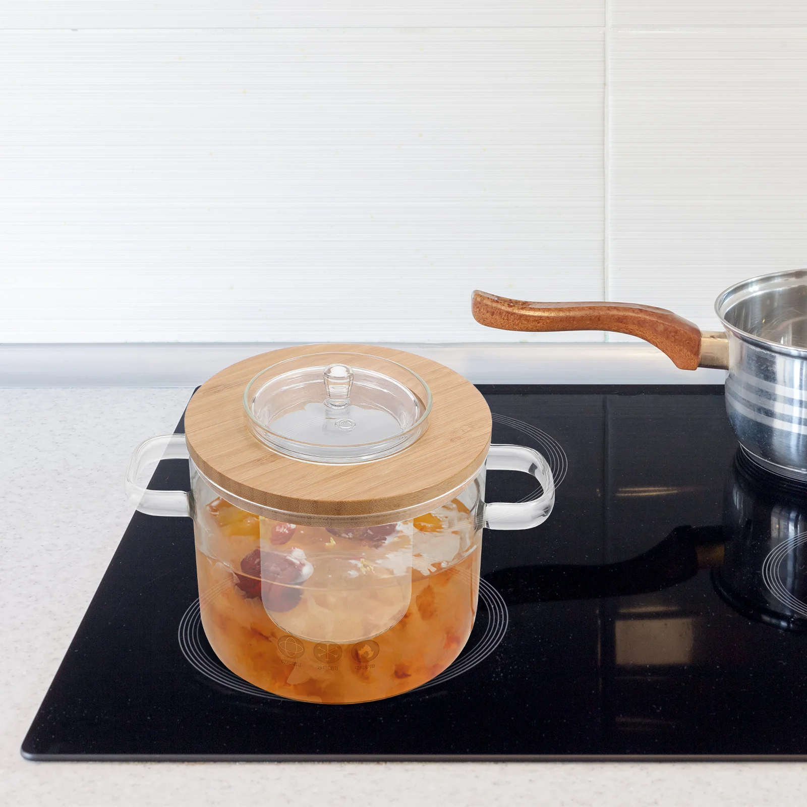 Прозрачная стеклянная кастрюля с двойным ухом, крышка для приготовления пищи, термостойкая кастрюля для супа, кухонная стеклянная посуда, кастрюля для тушения для лапши кубилозы 
Прозрачная стеклянная кастрюля с двойным ухом, крышка для приготовления пищи, термостойкая кастрюля для супа, кухонная стеклянная посуда, кастрюля для тушения для лапши кубилозы