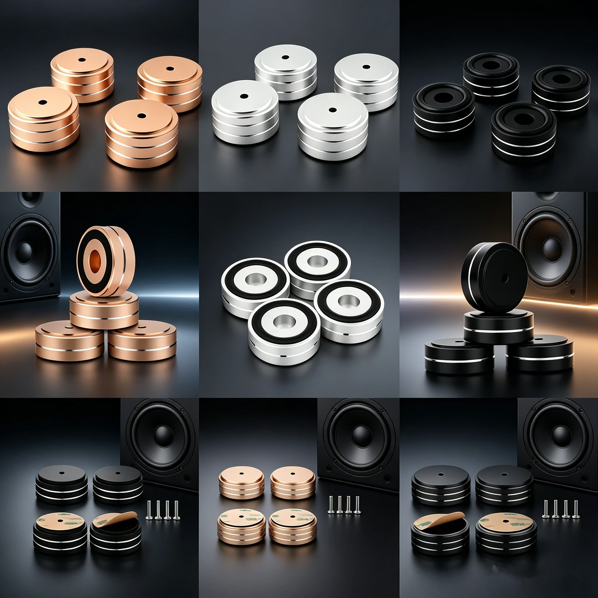 4pcs HiFi AMP Speaker Aluminum Isolation Feet Pad 40x15mm 40x20mm 58x22mm DAC Feet Pad Gold Silver Black
4pcs HiFi AMP Speaker Aluminum Isolation Feet Pad 40x15mm 40x20mm 58x22mm DAC Feet Pad Gold Silver Black