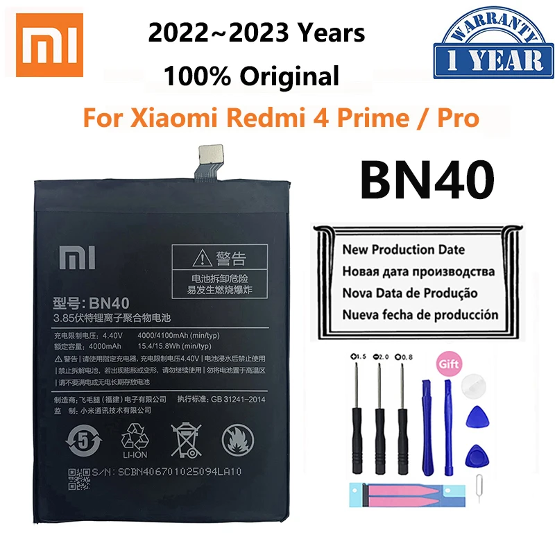 Оригинальный аккумулятор для телефона Xiao Mi BN40 для Xiaomi Redmi 4 Pro Prime, 3 ГБ ОЗУ, 32 Гб ПЗУ, высококачественные сменные батареи для телефона 4100 мАч
Оригинальный аккумулятор для телефона Xiao Mi BN40 для Xiaomi Redmi 4 Pro Prime, 3 ГБ ОЗУ, 32 Гб ПЗУ, высококачественные сменные батареи для телефона 4100 мАч