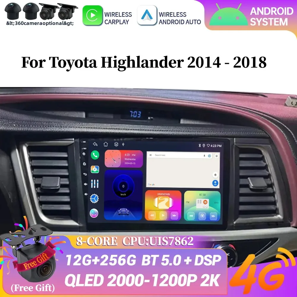 Android 14 Car Radio Multimedia Navigation For Toyota Highlander 2014-2018 4G Wireless Bluetooth Carplay Head Unit Stereo Screen
Android 14 Car Radio Multimedia Navigation For Toyota Highlander 2014-2018 4G Wireless Bluetooth Carplay Head Unit Stereo Screen