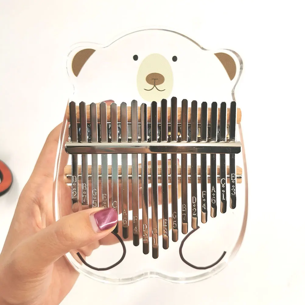 Chic 17 Keys Acrylic Thumb Piano Cartoon Bear Design Portable Finger Instrument Crystal Appearance Finger Piano
Chic 17 Keys Acrylic Thumb Piano Cartoon Bear Design Portable Finger Instrument Crystal Appearance Finger Piano