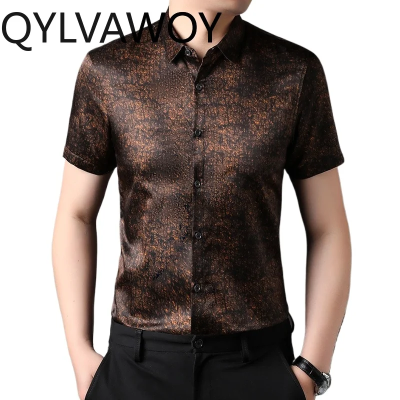 QYLVAWOY Printed Men's Shirts Short Sleeve Summer Tops Thin Cotton Shirt Mulberry Silk Shirts for Man Menswear Clothing Casual
QYLVAWOY Printed Men's Shirts Short Sleeve Summer Tops Thin Cotton Shirt Mulberry Silk Shirts for Man Menswear Clothing Casual