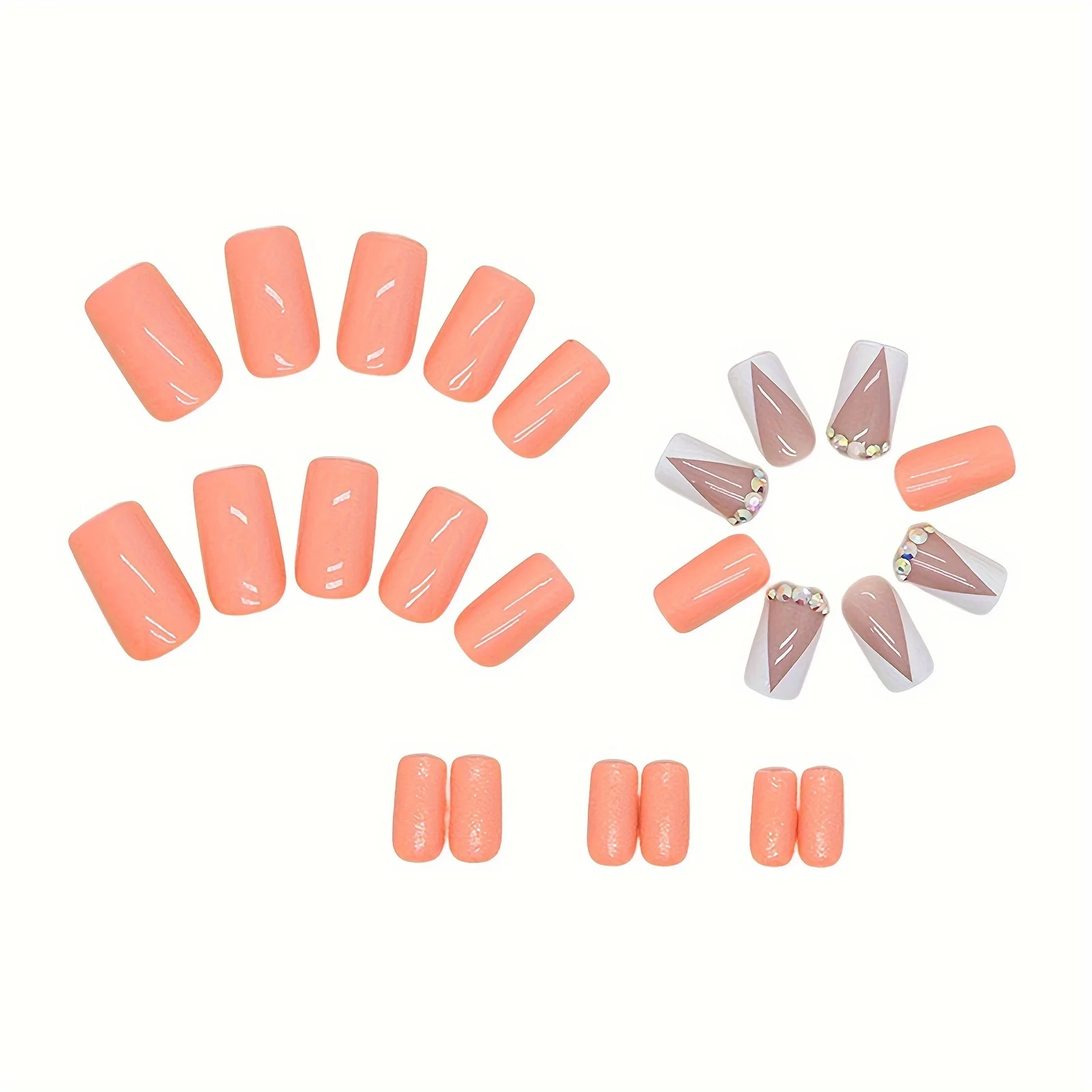 24 Pcs/set Hot Orange Press on Nails Medium Long on Nails French Square Fake Nails with Rhinestone Glitter Design Stick on Nails
24 Pcs/set Hot Orange Press on Nails Medium Long on Nails French Square Fake Nails with Rhinestone Glitter Design Stick on Nails