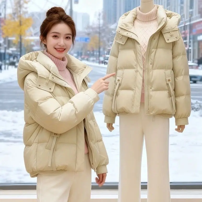 Fashion Down Coat Women Parkas Shorts Winter 2026 New Korean Loose Ins Warm Cotton Padded Coat Thicken Hooded Outerwear Ladies
Fashion Down Coat Women Parkas Shorts Winter 2026 New Korean Loose Ins Warm Cotton Padded Coat Thicken Hooded Outerwear Ladies