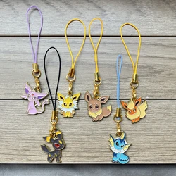 6pcs Anime Pokemon Eevee Phone Charms Lovely Cartoon Keychains Lanyard Bag Decorations Mobile Accessory Set for Key And Strap 6pcs Anime Pokemon Eevee Phone Charms Lovely Cartoon Keychains Lanyard Bag Decorations Mobile Accessory Set for Key And Strap