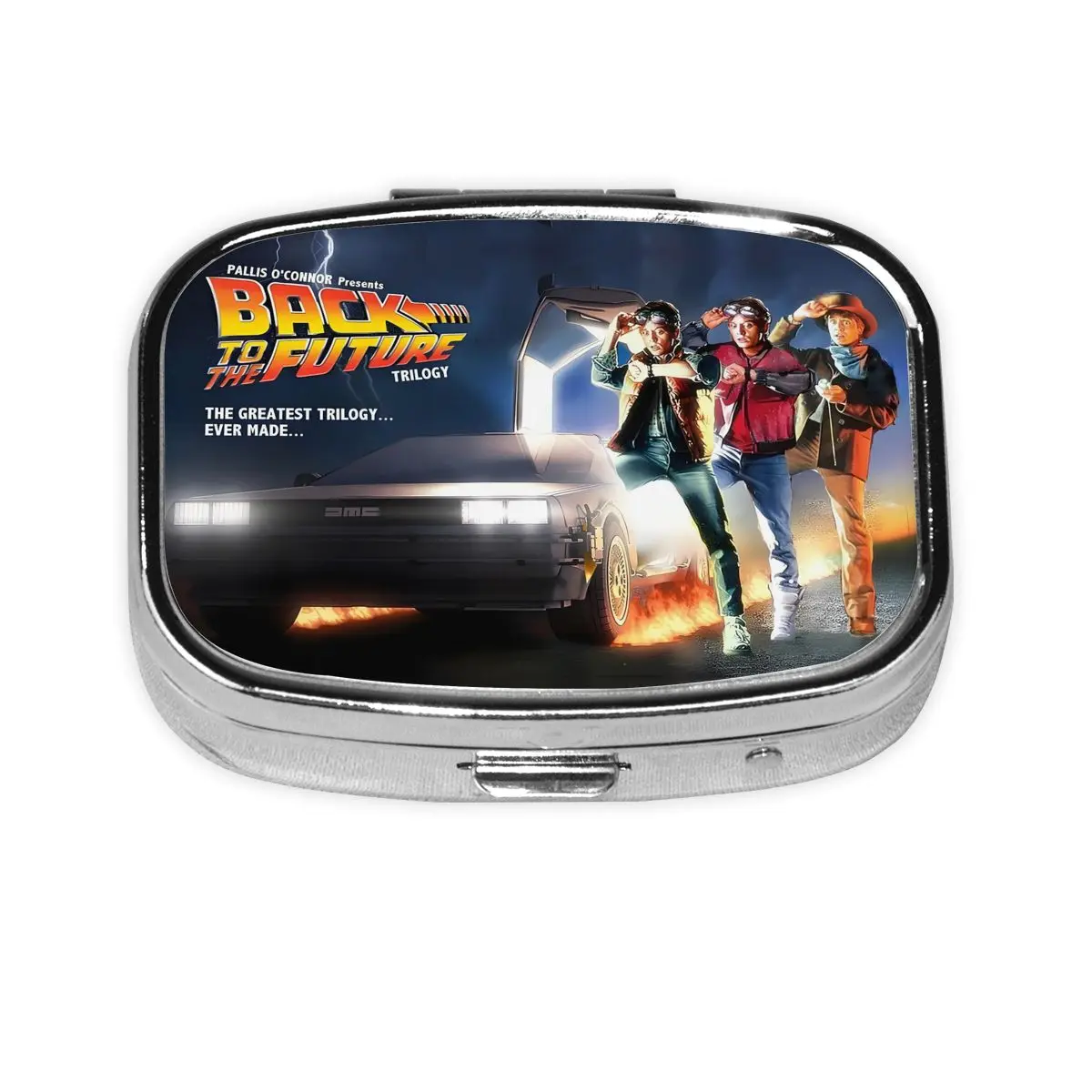 Back To The Future Metal Pills Box Compact Sci-Fi Comedy Movie 2-Compartment Square Pill Organizer Container for Travel
Back To The Future Metal Pills Box Compact Sci-Fi Comedy Movie 2-Compartment Square Pill Organizer Container for Travel