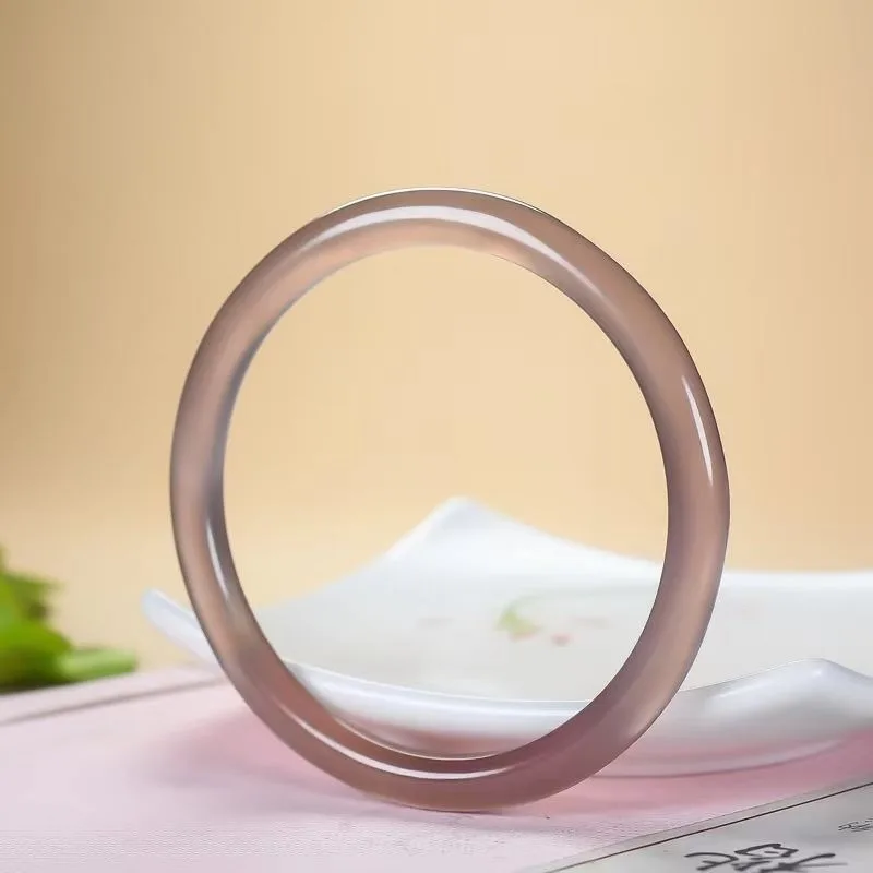 Natural Agate Smoke Purple Bracelet, Elegant Temperament Fashionable Thin Jade Bracelet
Natural Agate Smoke Purple Bracelet, Elegant Temperament Fashionable Thin Jade Bracelet