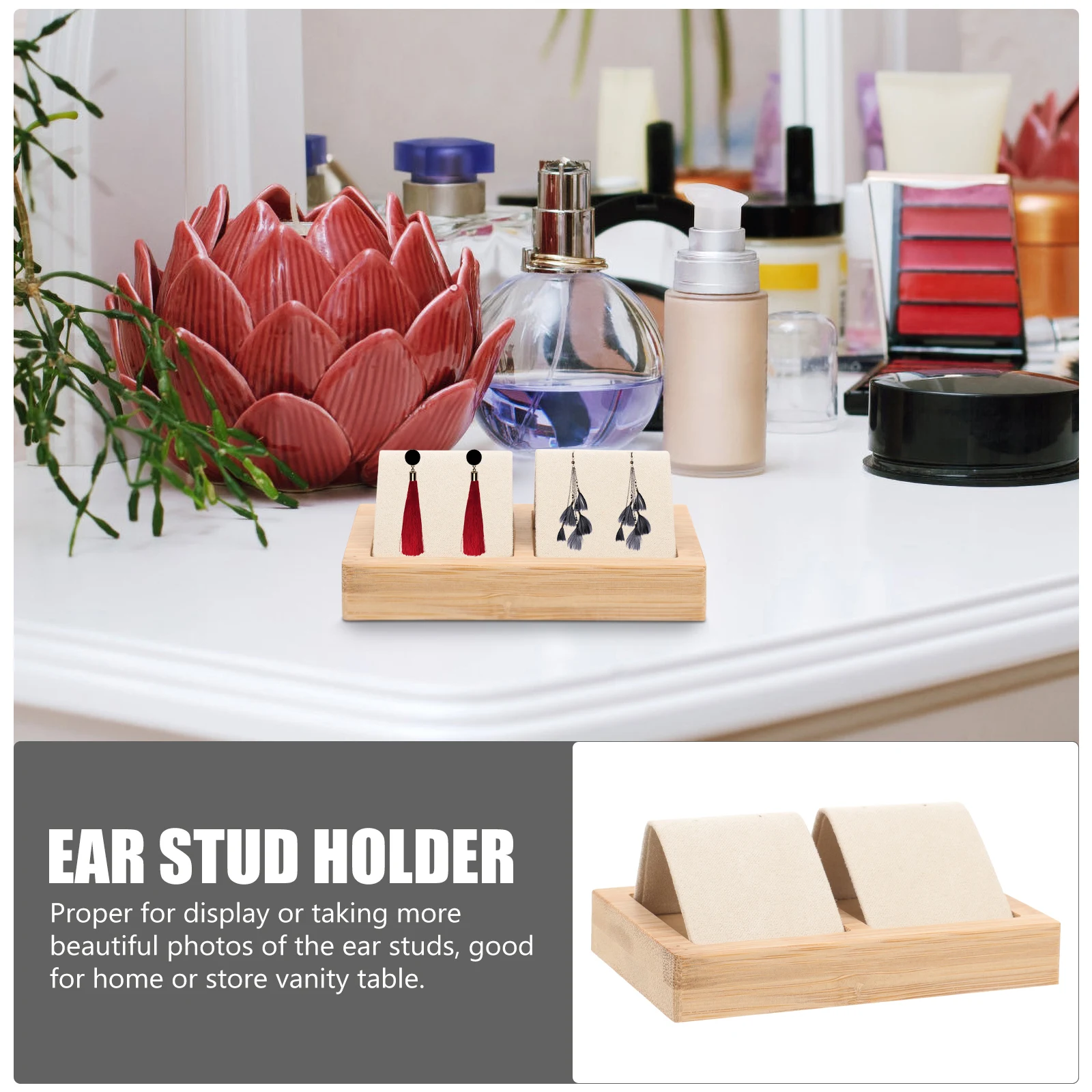 Movable 2 Persons Beige Earring Rack Arched Jewelry Display St Hole Design Studs Holder Compact Lightweight Earring ganizer
Movable 2 Persons Beige Earring Rack Arched Jewelry Display St Hole Design Studs Holder Compact Lightweight Earring ganizer