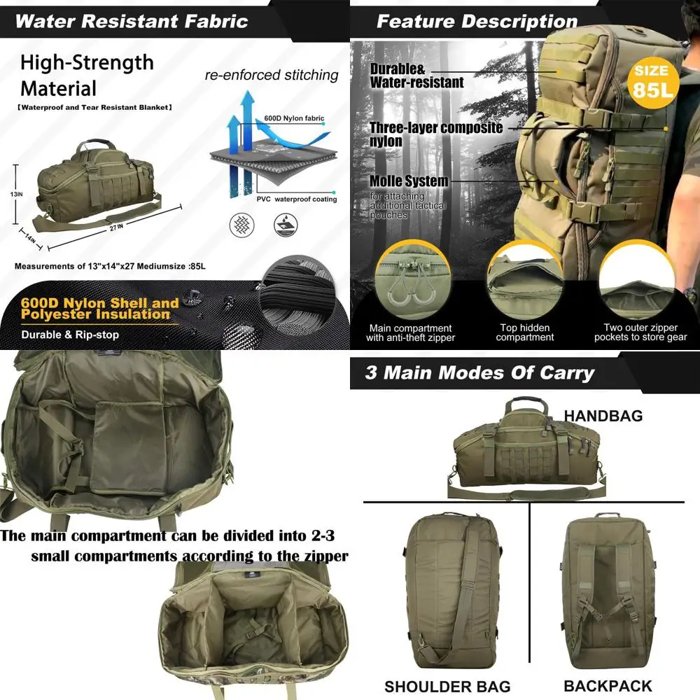 All-in-One Military-Style Backpack for Travel, Gym, and Weekend Getaways
All-in-One Military-Style Backpack for Travel, Gym, and Weekend Getaways