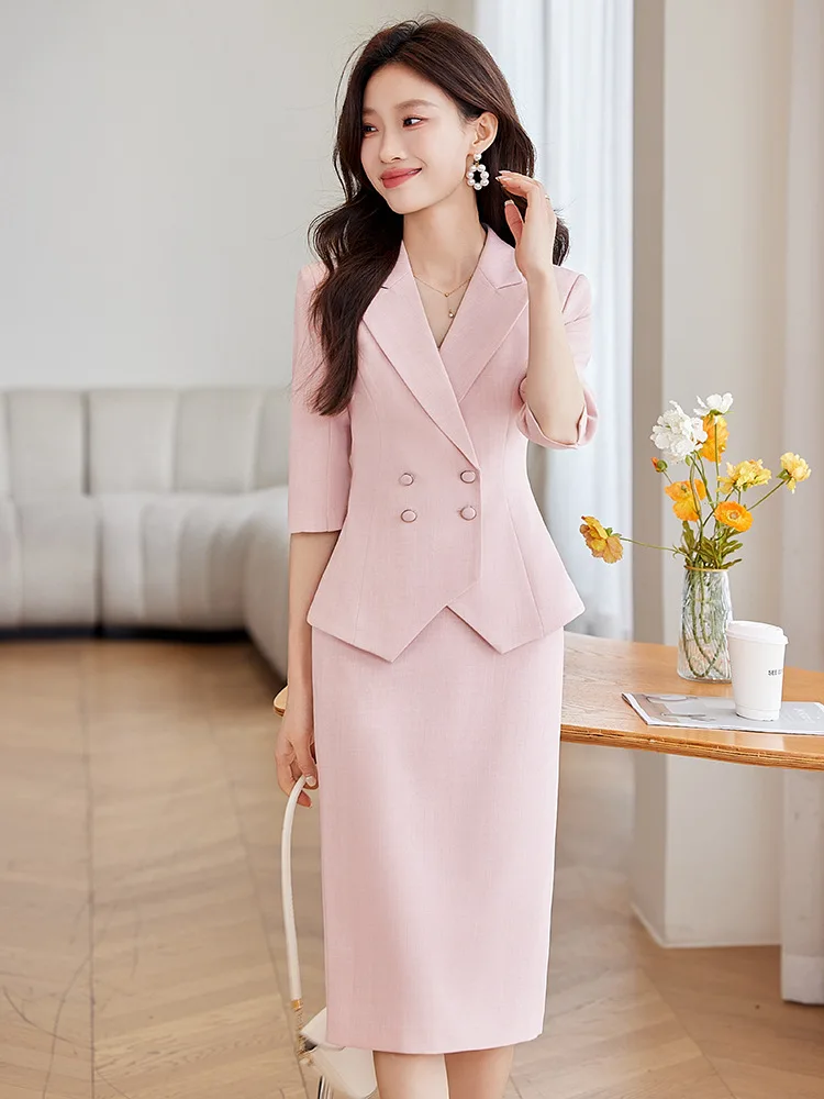 Fashionable Women's Summer Suit Skirt2025New high-end, stylish, short-length, three-quarter sleeve, lightweight blazer
Fashionable Women's Summer Suit Skirt2025New high-end, stylish, short-length, three-quarter sleeve, lightweight blazer