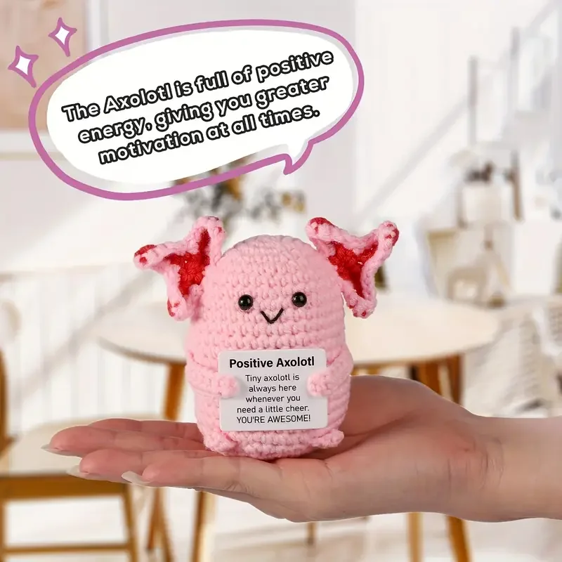 Cute Crochet Doll, 1 Count Creative Knitted Decor with Positive Message Card Valentine's Day Gift Emotional Support Pickles
Cute Crochet Doll, 1 Count Creative Knitted Decor with Positive Message Card Valentine's Day Gift Emotional Support Pickles