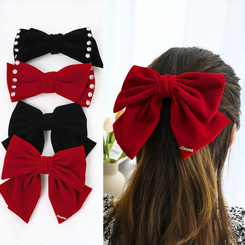 Korean New Year Hair Accessories Red Plush Fabric Bow Clip Rhinestone Temperament Women's Spring pin
Korean New Year Hair Accessories Red Plush Fabric Bow Clip Rhinestone Temperament Women's Spring pin