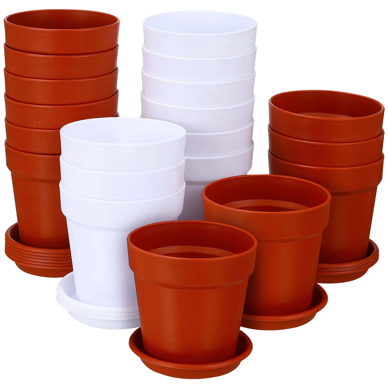 24 Pcs Plastic Flower Pots Planters for Succulents Containers Saucers Drainage Holes Reusable Garden Patio Window
24 Pcs Plastic Flower Pots Planters for Succulents Containers Saucers Drainage Holes Reusable Garden Patio Window