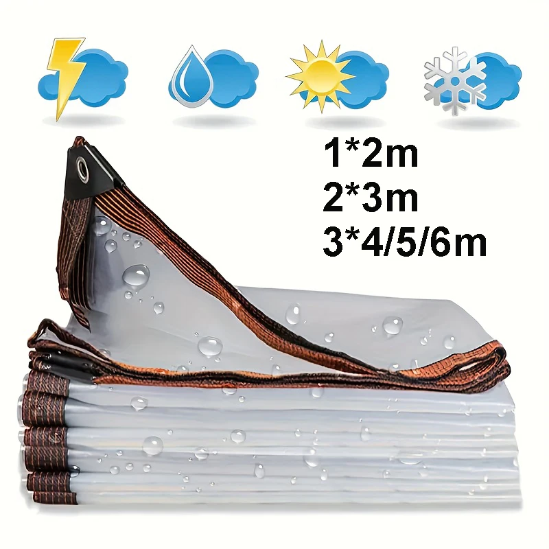 Waterproof Tarp PE Clear Tarpaulin Cover Film With Grommets Garden Balcony Patio Canopy Awnings Tarp Winter Plants Greenhouse
Waterproof Tarp PE Clear Tarpaulin Cover Film With Grommets Garden Balcony Patio Canopy Awnings Tarp Winter Plants Greenhouse