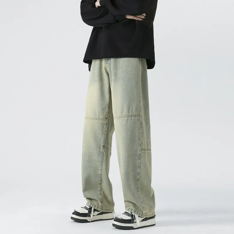 KIDWHXR Men Denim Pant American Streetwear Striped Washed Male Straight-leg Pant Loose Casual Versatile Mid Waist Man Trousers
KIDWHXR Men Denim Pant American Streetwear Striped Washed Male Straight-leg Pant Loose Casual Versatile Mid Waist Man Trousers