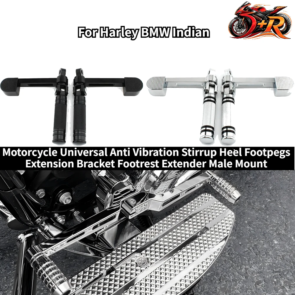 For Harley BMW Indian Motorcycle Universal Anti Vibration Stirrup Heel Footpegs Extension Bracket Footrest Extender Male Mount
For Harley BMW Indian Motorcycle Universal Anti Vibration Stirrup Heel Footpegs Extension Bracket Footrest Extender Male Mount