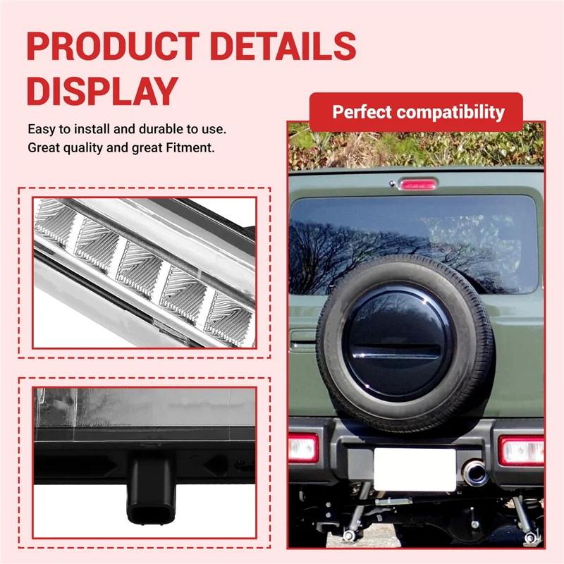 A51K-LED задний стоп-сигнал, центральный высокий стоп-сигнал, задний задний фонарь для Suzuki Jimny JB64 JB74 2019-2023
A51K-LED задний стоп-сигнал, центральный высокий стоп-сигнал, задний задний фонарь для Suzuki Jimny JB64 JB74 2019-2023