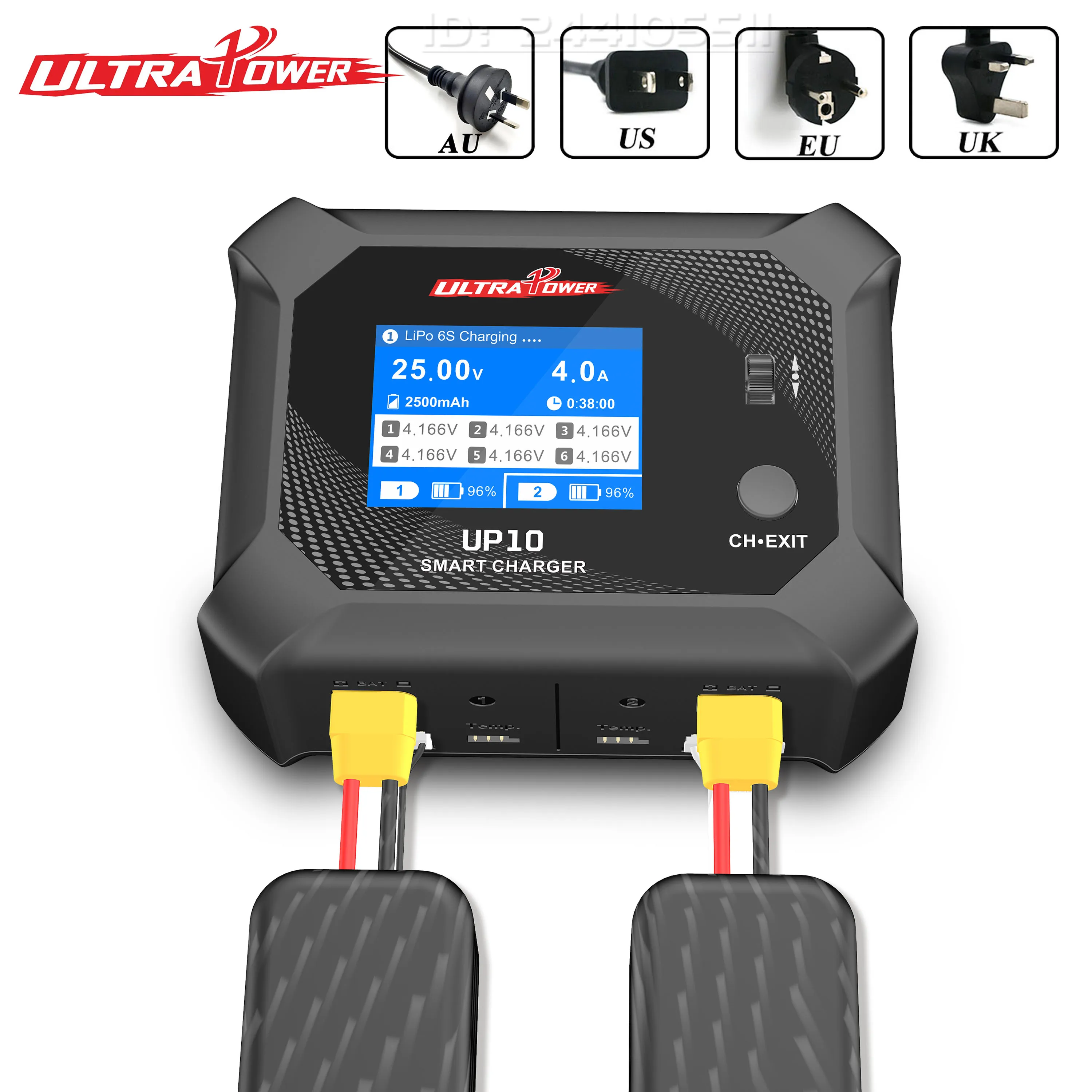 UltraPower UP10 AC 100W DC 200W Dual Channel Smart Balance Battery Charger Discharger LCD for Lipo LiHV Lilon LiFe NiMH RC Model
UltraPower UP10 AC 100W DC 200W Dual Channel Smart Balance Battery Charger Discharger LCD for Lipo LiHV Lilon LiFe NiMH RC Model