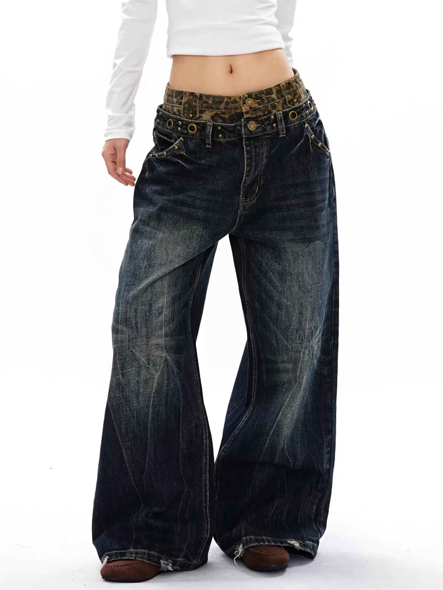 High Street Leopard Print Double Waist Lightning Pattern Jeans Men's Vintage Washed Loose Wide Leg Jeans Casual Straight Leg
High Street Leopard Print Double Waist Lightning Pattern Jeans Men's Vintage Washed Loose Wide Leg Jeans Casual Straight Leg