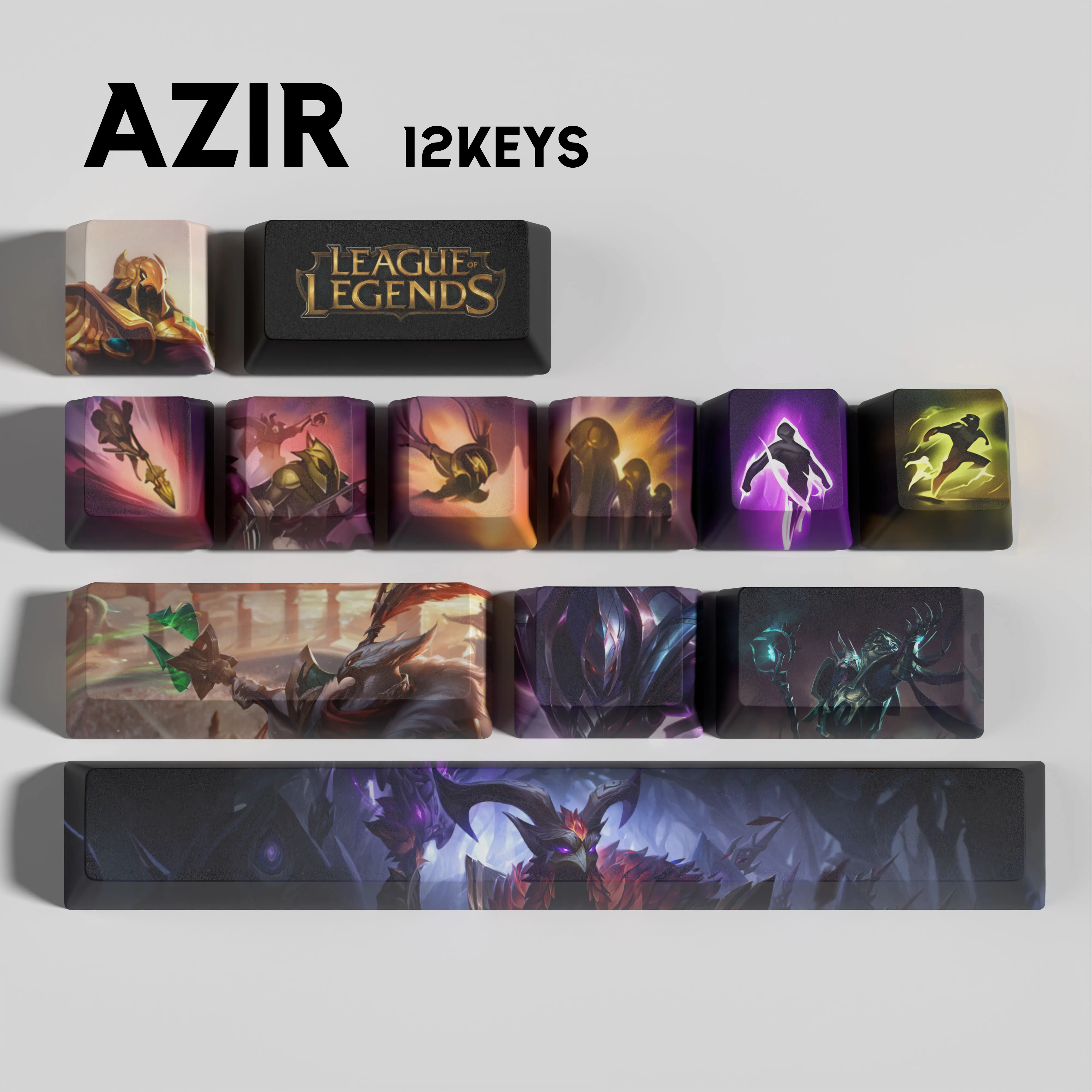 Колпачки для клавиш Azir, колпачки для клавиш League of Legends, игровые колпачки для клавиш OEM-профиль, 12 клавиш, колпачки для клавиш из ПБТ с красителем
Колпачки для клавиш Azir, колпачки для клавиш League of Legends, игровые колпачки для клавиш OEM-профиль, 12 клавиш, колпачки для клавиш из ПБТ с красителем