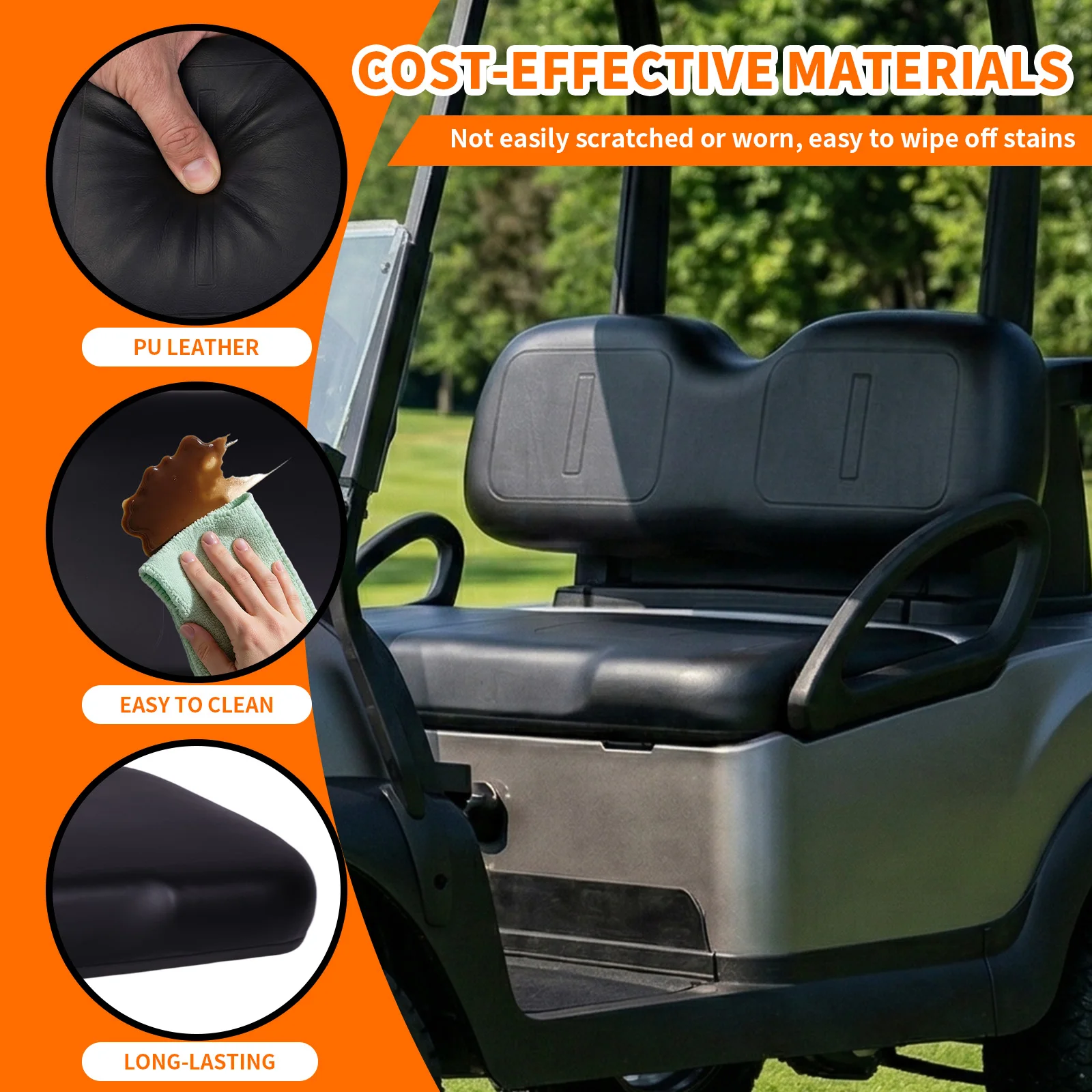 Replacement Cushion Seat Bottom Cushion and Back Cushion Set Golf Cart Front Cushion Set for EZGO TXT Medalist 1994-2013 Models
Replacement Cushion Seat Bottom Cushion and Back Cushion Set Golf Cart Front Cushion Set for EZGO TXT Medalist 1994-2013 Models
