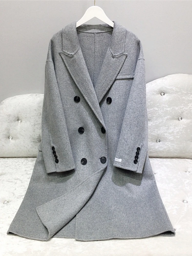 Double Sided Wool Coat Mid Length Loose Casual Two-Breasted Overcoat Female Warm Clothes 2025 Winter Loose Cashmere Coats Women
Double Sided Wool Coat Mid Length Loose Casual Two-Breasted Overcoat Female Warm Clothes 2025 Winter Loose Cashmere Coats Women