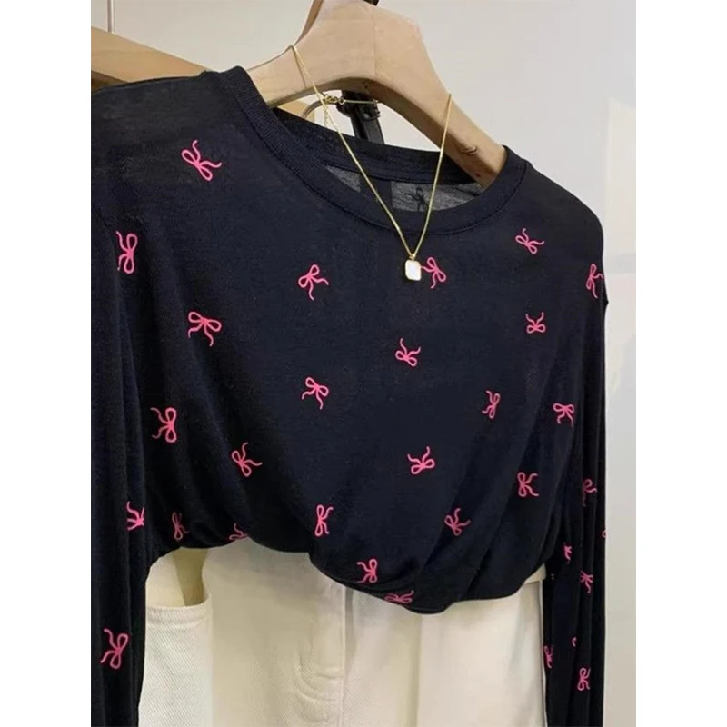 plus Size 300 Pounds Women's Long Sleeve T-Shirt Knot Thin Base Shirt Korean Sweet Style Autumn Versatile Fashionable
plus Size 300 Pounds Women's Long Sleeve T-Shirt Knot Thin Base Shirt Korean Sweet Style Autumn Versatile Fashionable